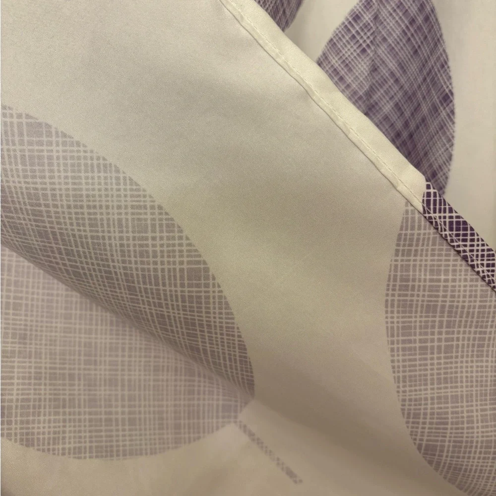 Purple Leaf Pattern White Shower Curtain Home Bathroom Style Decor